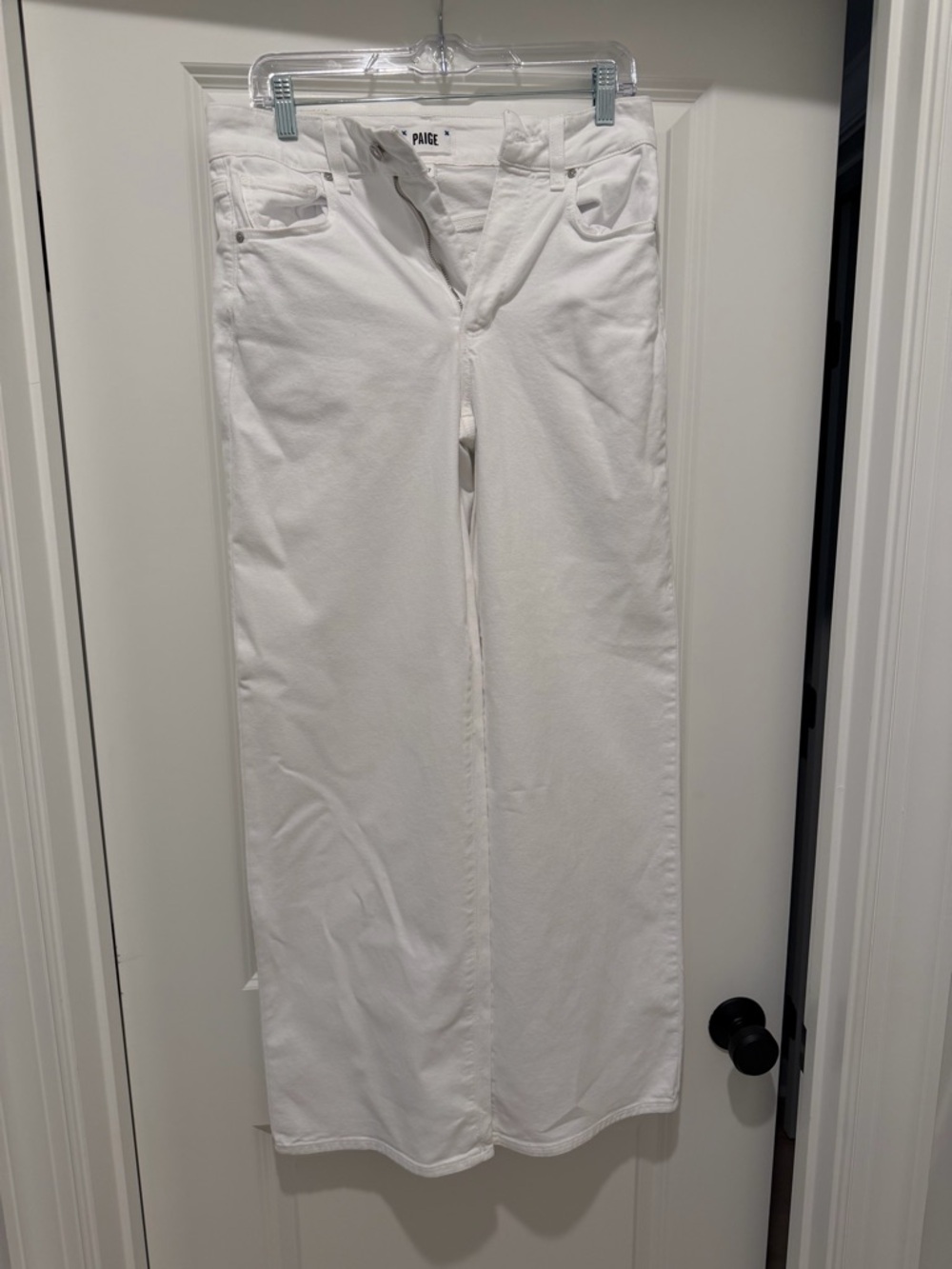 PAIGE White Wide-Leg Jeans — Clean Straight Flare